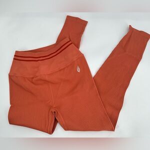Free People FP Movement Brown Motif High Rise Ribbed Leggings Size Medium